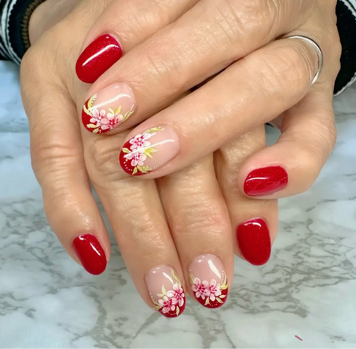 ネイル アートネイル フレンチネイル ワンカラーネイル 春ネイル Mai’s nailのネイルデザイン