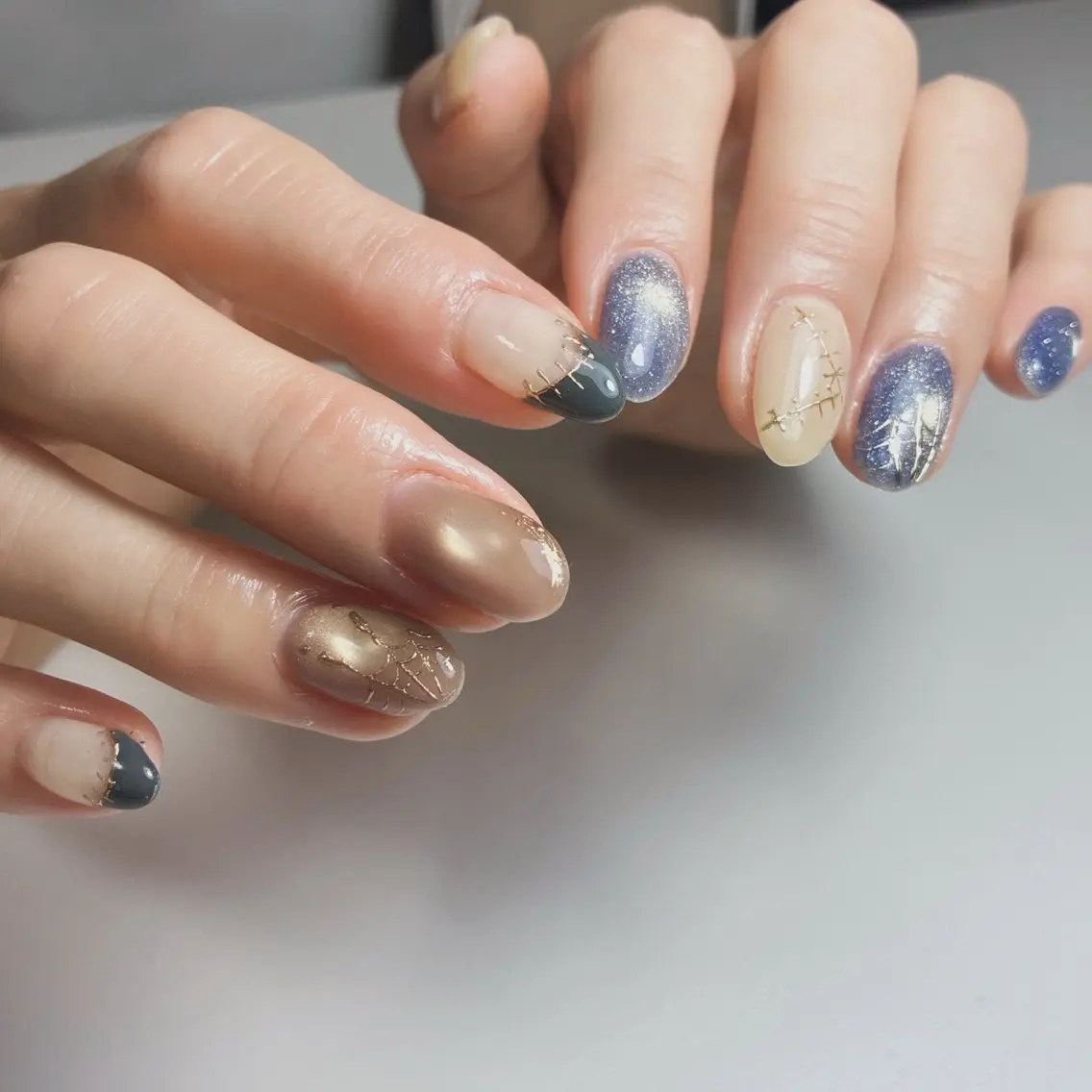ネイル フットネイル ジェルネイル マグネットネイル ニュアンスネイル オフィスネイル ハンドネイル nail salon anoneのネイルデザイン