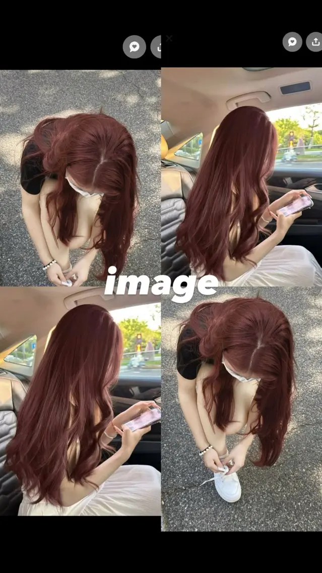 セミロング カラー 福本 萌のヘアスタイル