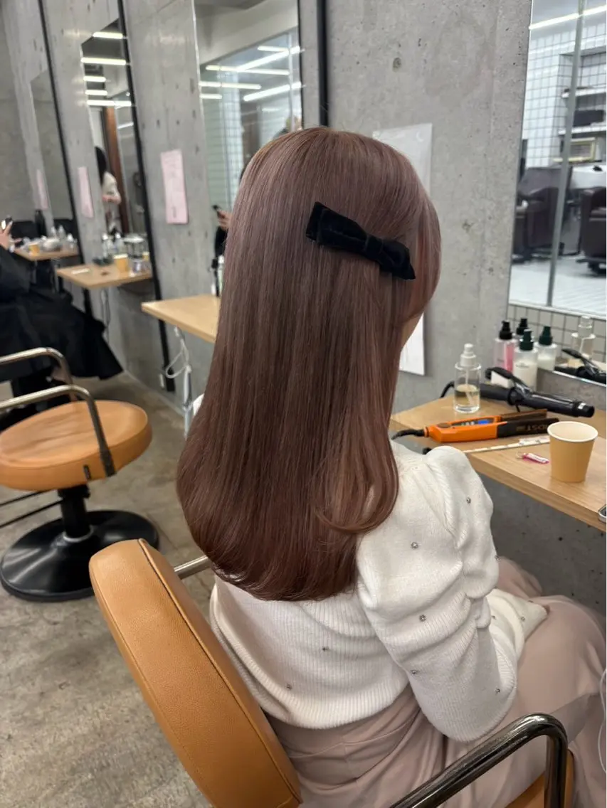 セミロング カラー ヘアカラー ほのか ♡*.のヘアスタイル