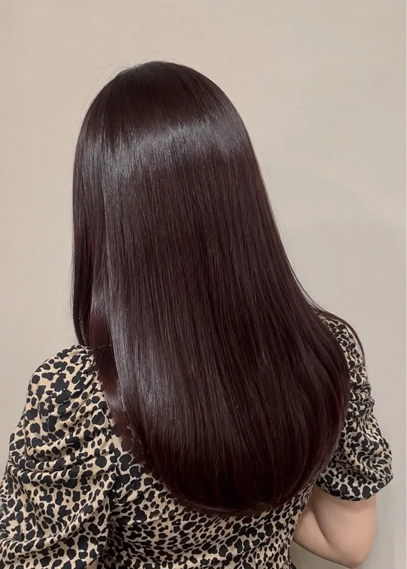 ロング カラー ブリーチ ブリーチなしカラー レッドカラー トリートメント ムラカミ スグルのヘアスタイル