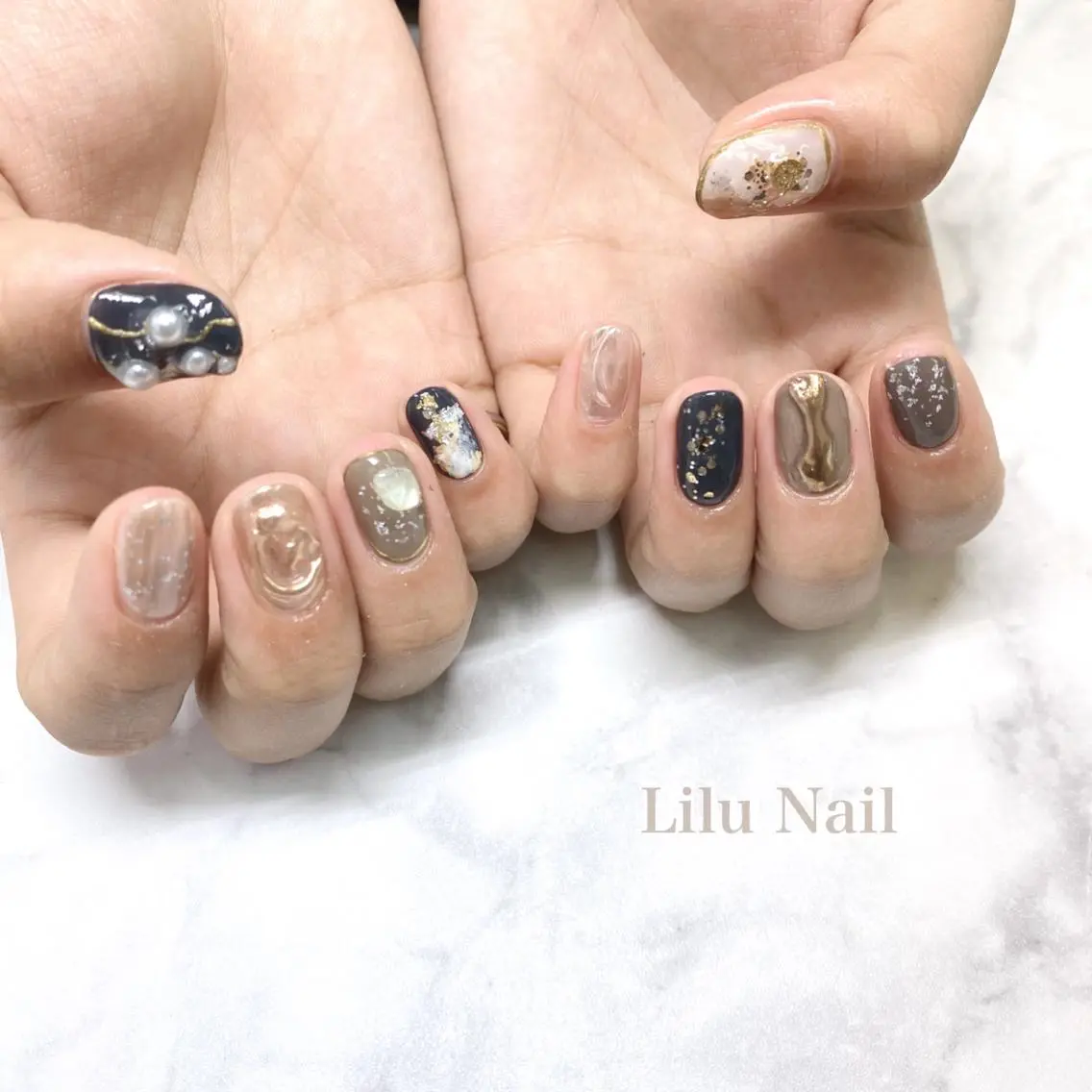 ネイル ニュアンスネイル モチの良さ◉ フィルインネイル♡のネイルデザイン