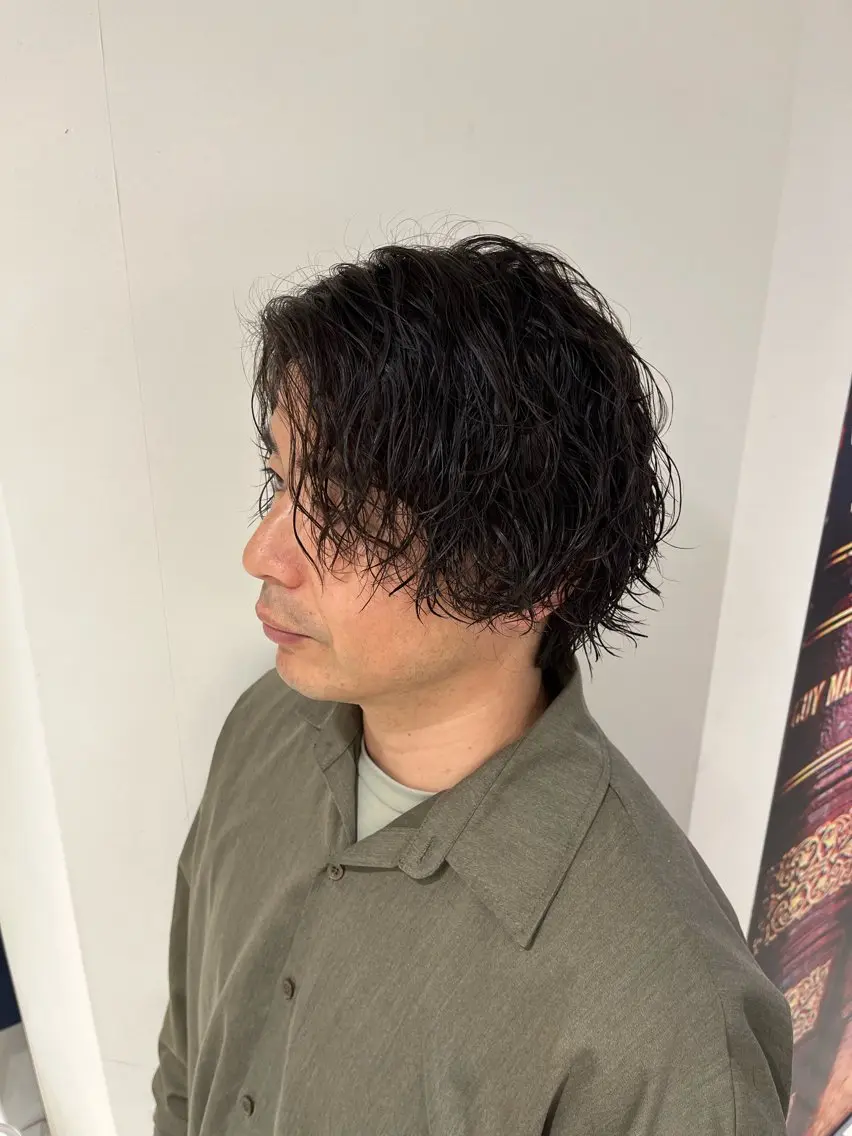 ショート パーマ メンズ カット パーマ 橋本 琉磨のヘアスタイル