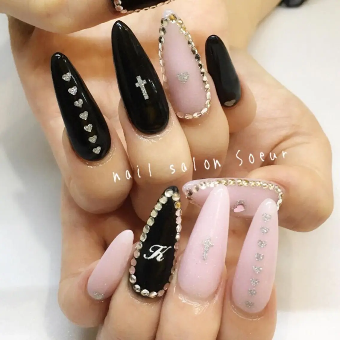 ネイル 長さ出し ロングネイル 持ち込み スカルプネイル ハンドネイル nail salon Soeurのネイルデザイン