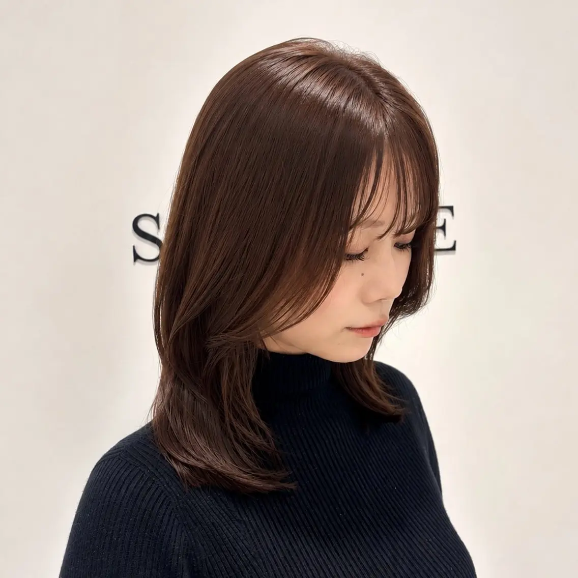 ミディアム くびれヘア レイヤーカット カット ヘアカラー 艶カラー/アレンジ 💟すなおのヘアスタイル