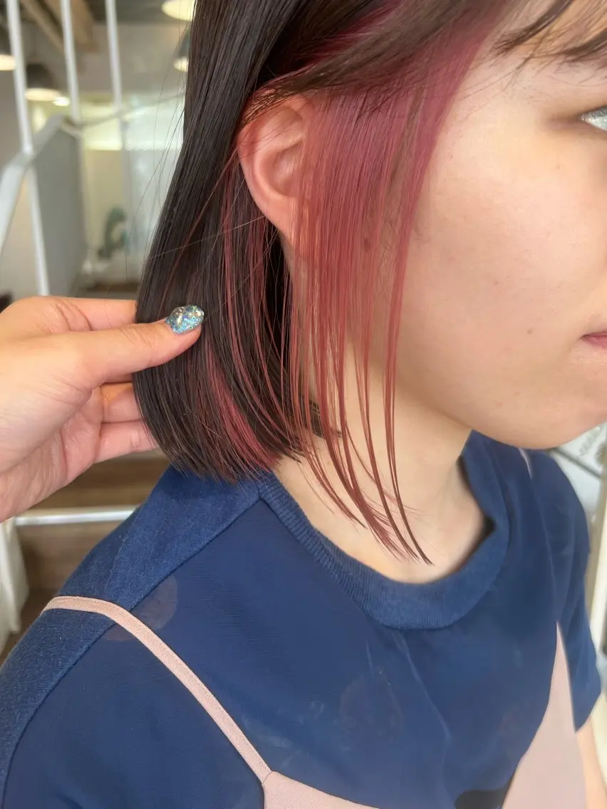 カラー ブラウンカラー ピンクカラー ヘアカラー インナーカラー♡ Nanakoのヘアスタイル