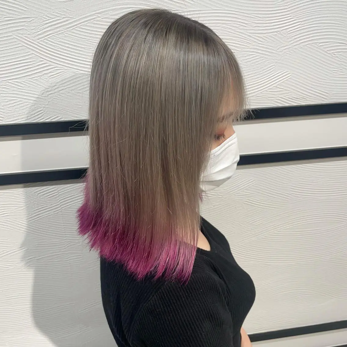 ミディアム カラー 小顔カット✨ 透明感カラー/村上のヘアスタイル