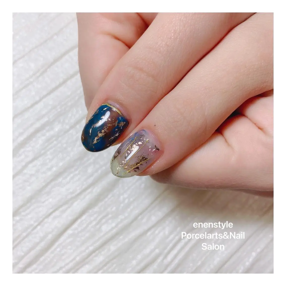 ミディアム ネイル ハンドネイル 🐾enen style 🐾のネイルデザイン