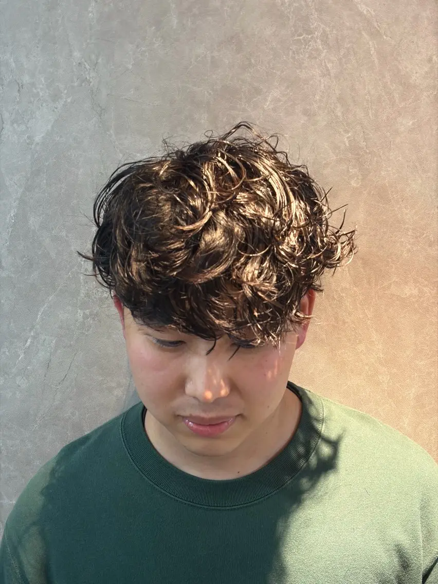 ミディアム パーマ メンズ 高橋 怜玖/仙台/長町のヘアスタイル