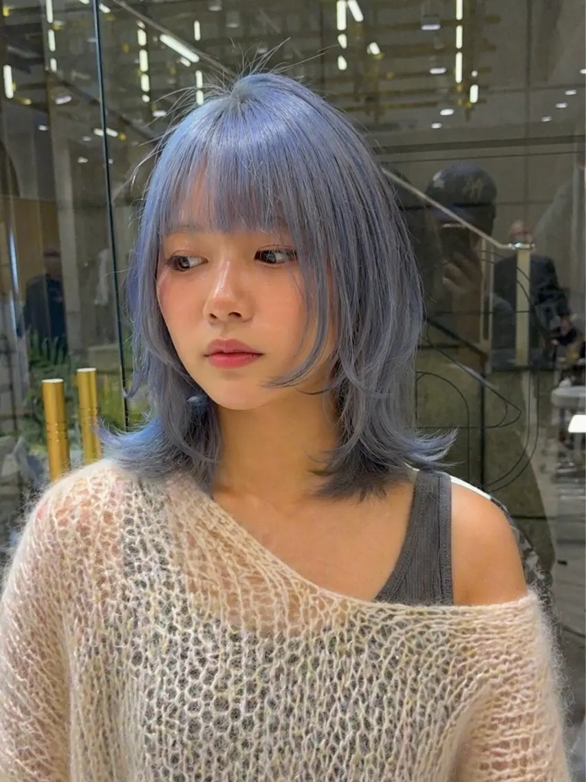 ミディアム カラー ミディアムレイヤー ダブルカラー ハイトーンカラー レイヤーカット カット ヘアカラー トリートメント メンズ/ハイトーン /縮毛矯正/木村神心のヘアスタイル