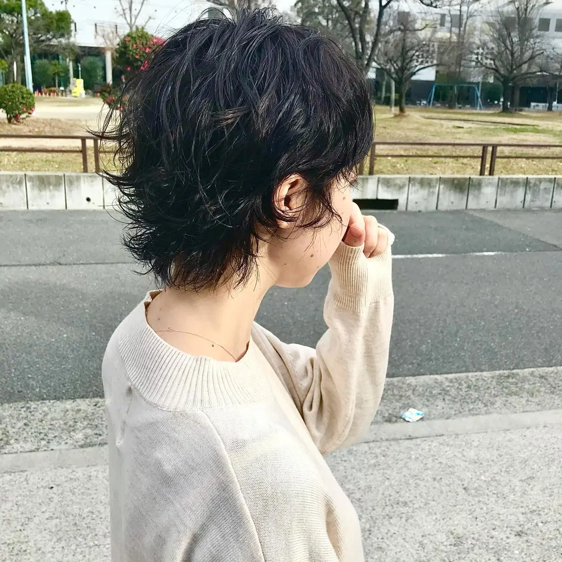 ミディアム カラー パーマ ミディアムパーマ ウルフカット カット ヘアカラー トリートメント tatsumi/ボブ ウルフ/レイヤーのヘアスタイル