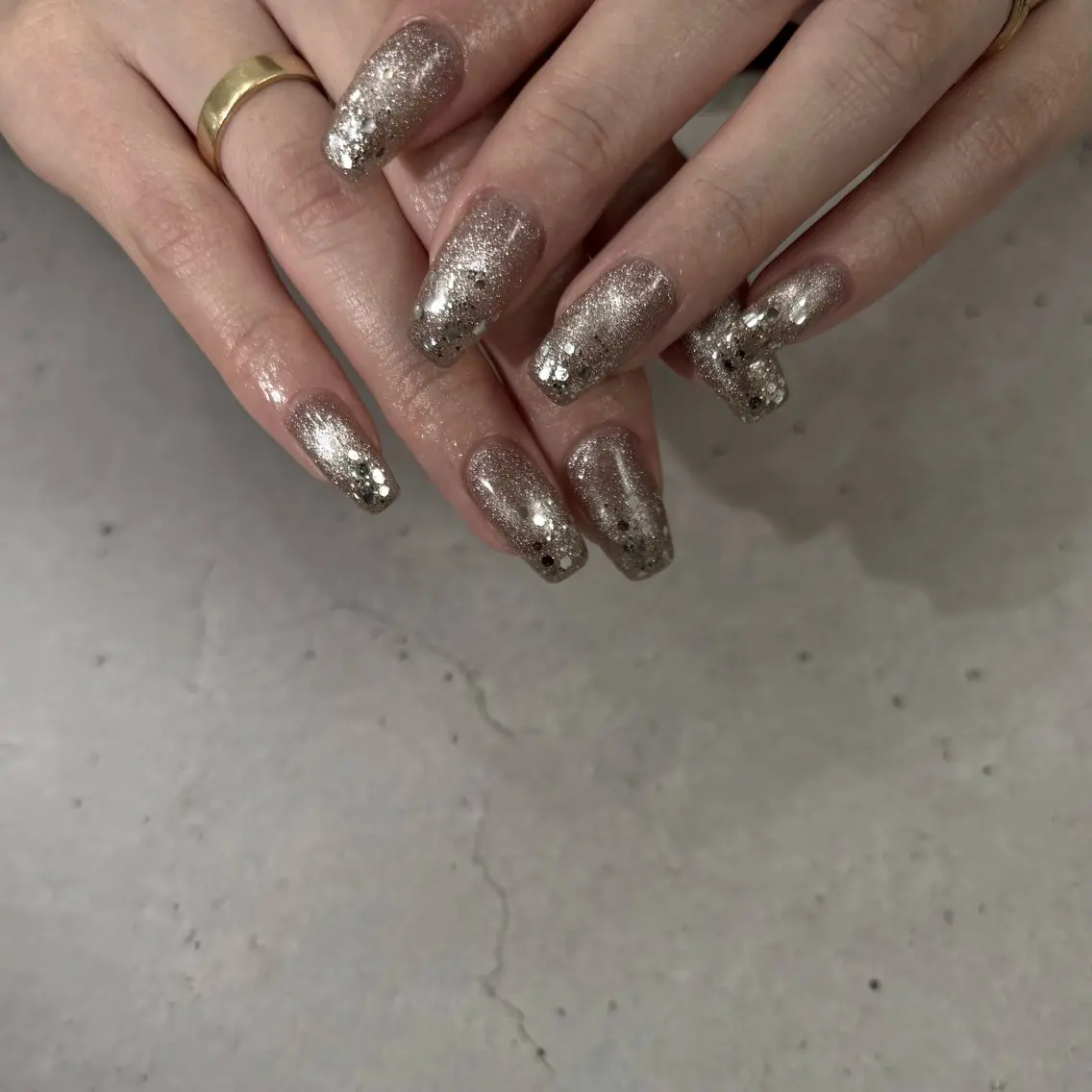 ネイル フラッシュネイル ラメ(グリッター) マグネットネイル ハンドネイル K. nailのネイルデザイン