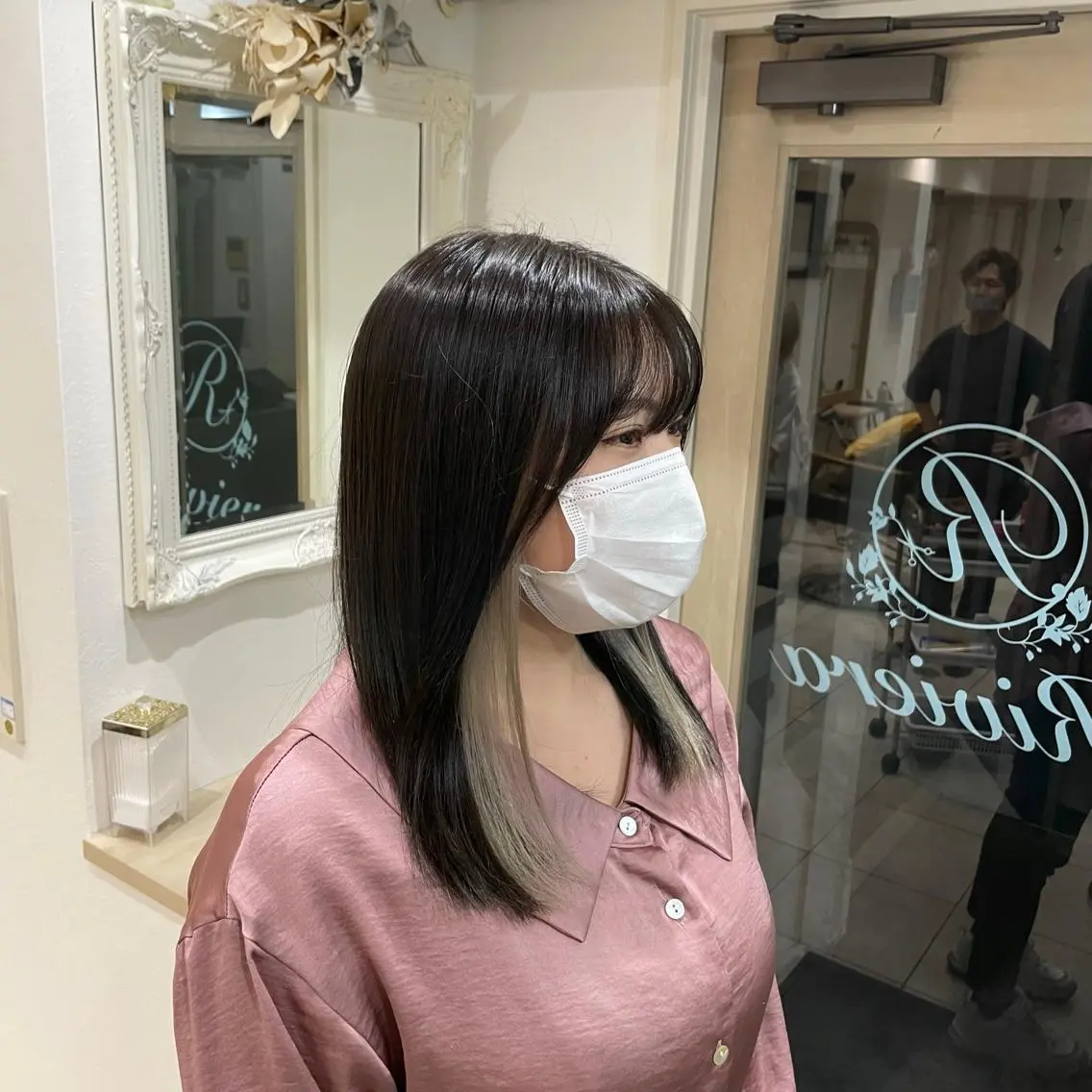セミロング カラー ベージュカラー ホワイトベージュ ミルクティーベージュ /三村克彦のヘアスタイル