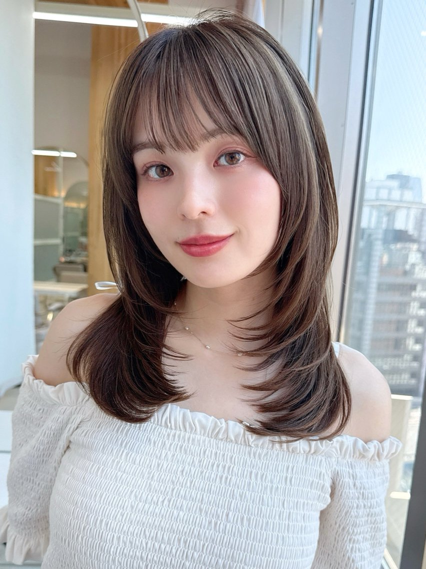 セミロング レイヤーカット カット ヘアカラー トリートメント 似合わせヘア/ボブ/ ミディアム/Takaのヘアスタイル