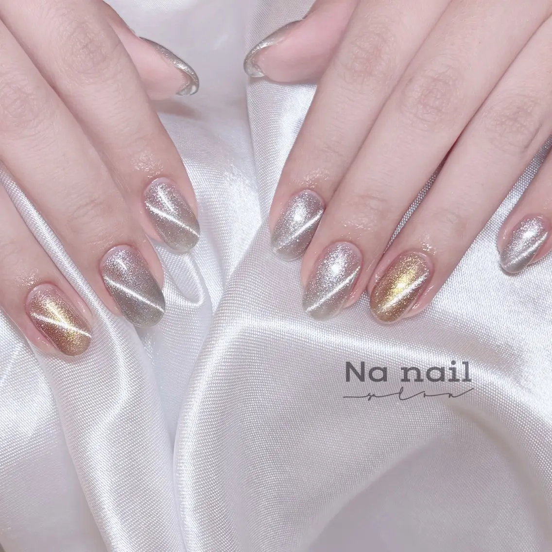 ネイル ゴールド シルバー ハンドネイル Anna nailのネイルデザイン