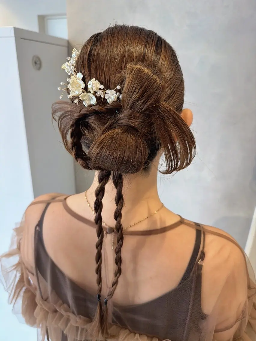 ヘアアレンジ カット ヘアセット 透明感カラー✨艶髪 制作🌱山根あゆみのヘアスタイル