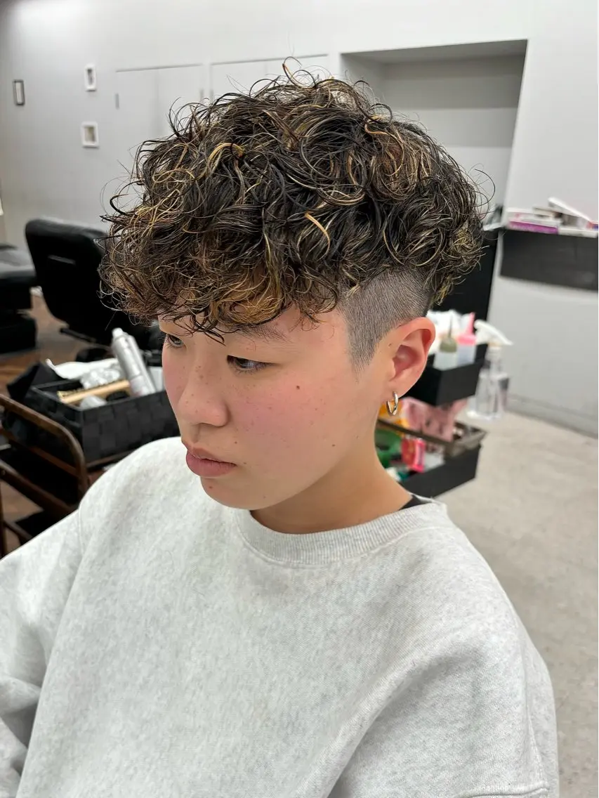 パーマ メンズ カット パーマ 🍐シャドウパーマ メンズ特化/守岡🍐のヘアスタイル