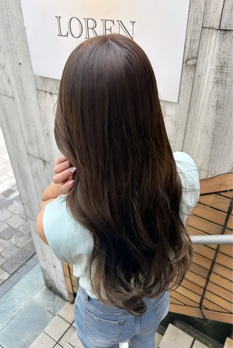 ロング ヘアカラー トリートメント 山本美月♥️艶カラー ♥️暖色カラー♥️のヘアスタイル