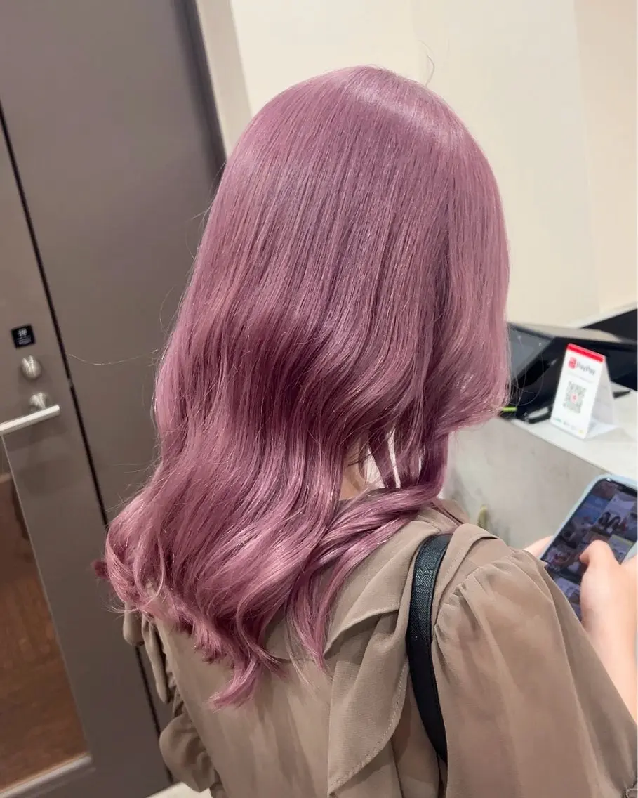 ロング カラー ラベンダーカラー ピンクカラー ピンクラベンダー ヘアカラー トリートメント ブリーチ/レイヤー カット/ERI🐰のヘアスタイル