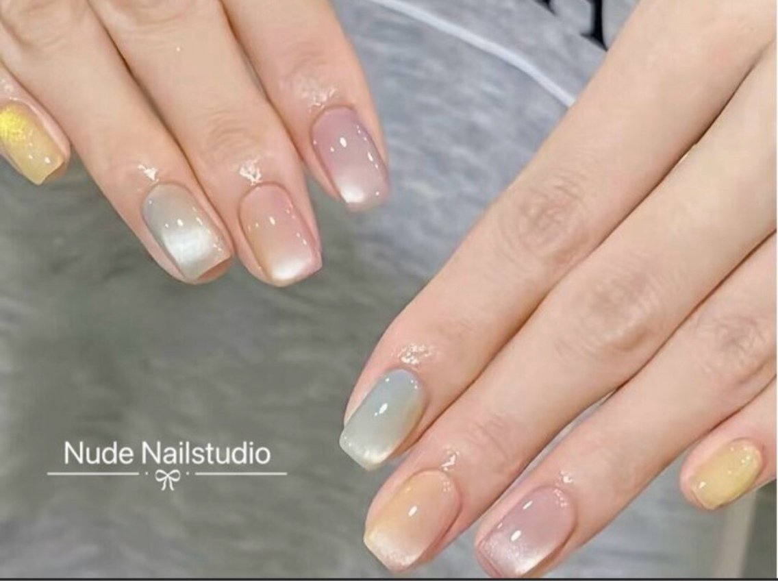 ネイル チークネイル 長さ出し フットネイル フレンチネイル ジェルネイル ハンドネイル Nude もりのネイルデザイン