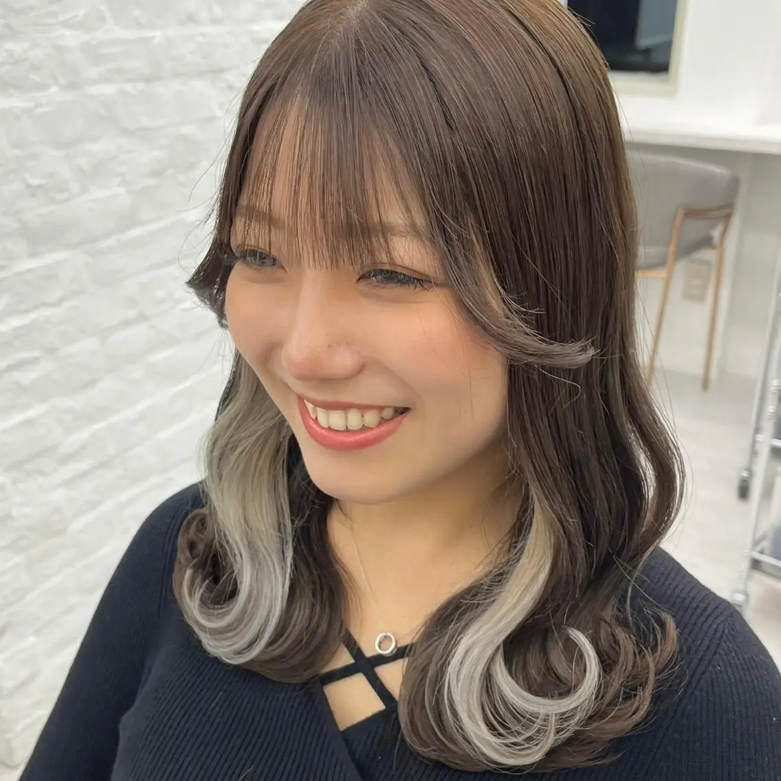 ミディアム カラー ヘアアレンジ 結婚式・ブライダル アッシュ ベージュカラー 黒髪 ブリーチ 韓国ヘア×2way 🇰🇷和知拓郎のヘアスタイル
