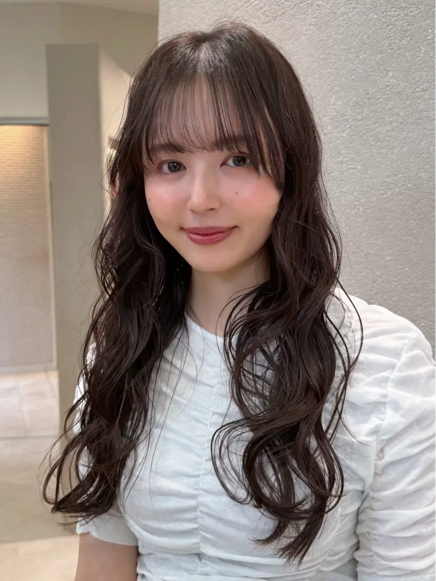 セミロング パーマ セミロングパーマ 髪質改善カラー Unami 太田英寿のヘアスタイル