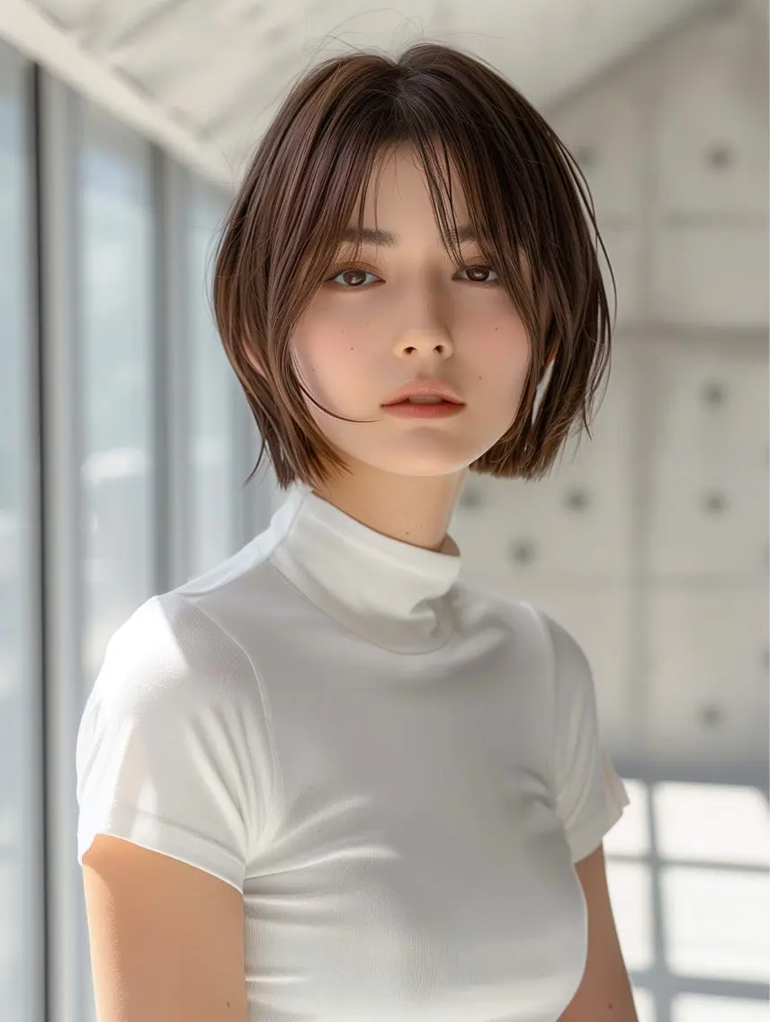 ミディアム カット ヘアカラー トリートメント ✨シルクストレート✨ 美髪髪質改善Yukiのヘアスタイル