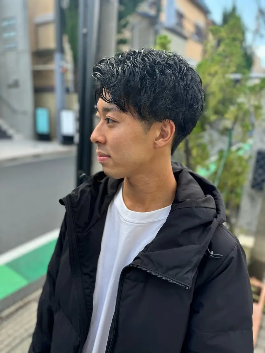 ショート パーマ ヘアアレンジ メンズ メンズパーマ カット パーマ ちこ .のヘアスタイル