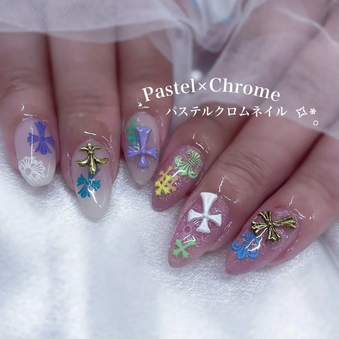 ネイル ️🫧もこ オタク×ワンホン🫧のネイルデザイン