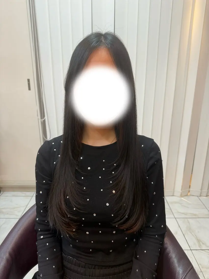 ロング レイヤーカット 粕谷 夕華のヘアスタイル
