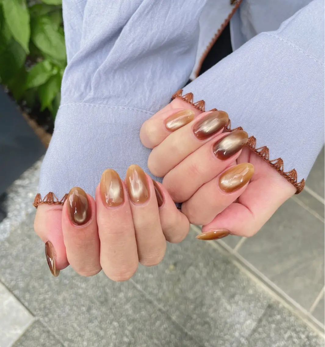 ネイル 長さ出し 韓国ネイル マグネットネイル ミラーネイル 持ち込み ハンドネイル Nail Salon An 渋谷店のネイルデザイン