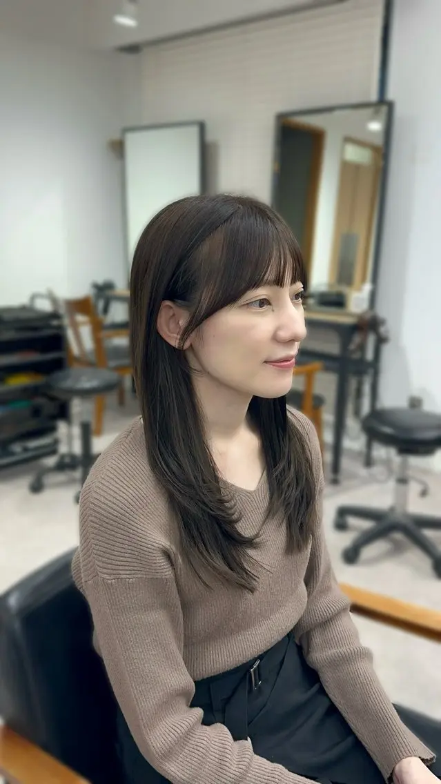 ロング カラー パーマ ヘアアレンジ メンズ キッズ カット ヘアカラー 顔まわりで差がつく 🌿似合わせカットのヘアスタイル