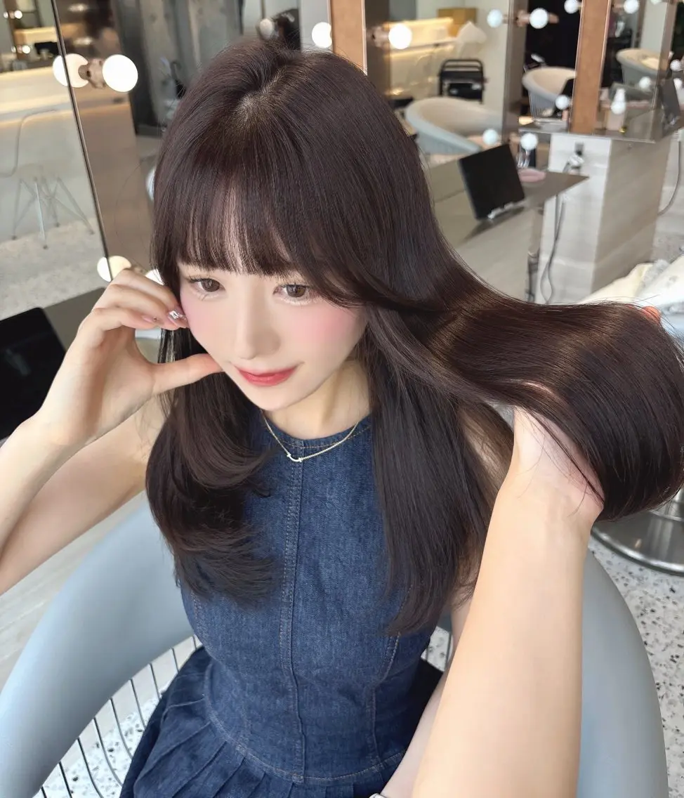 ミディアム ボブ 韓国風ヘア レイヤーカット トリートメント カット ヘアカラー rina🩶 ワンホン/レイヤーのヘアスタイル