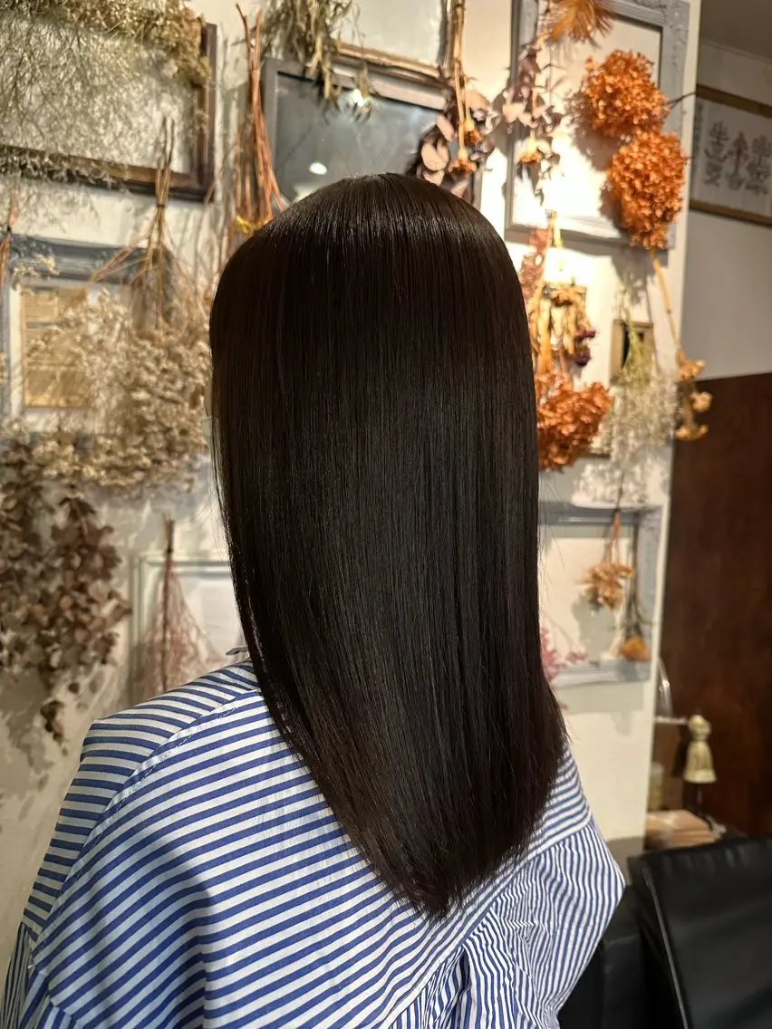 ロング パーマ ロング カット 縮毛矯正 💜推しインナー カラー/菊池柊真💜のヘアスタイル