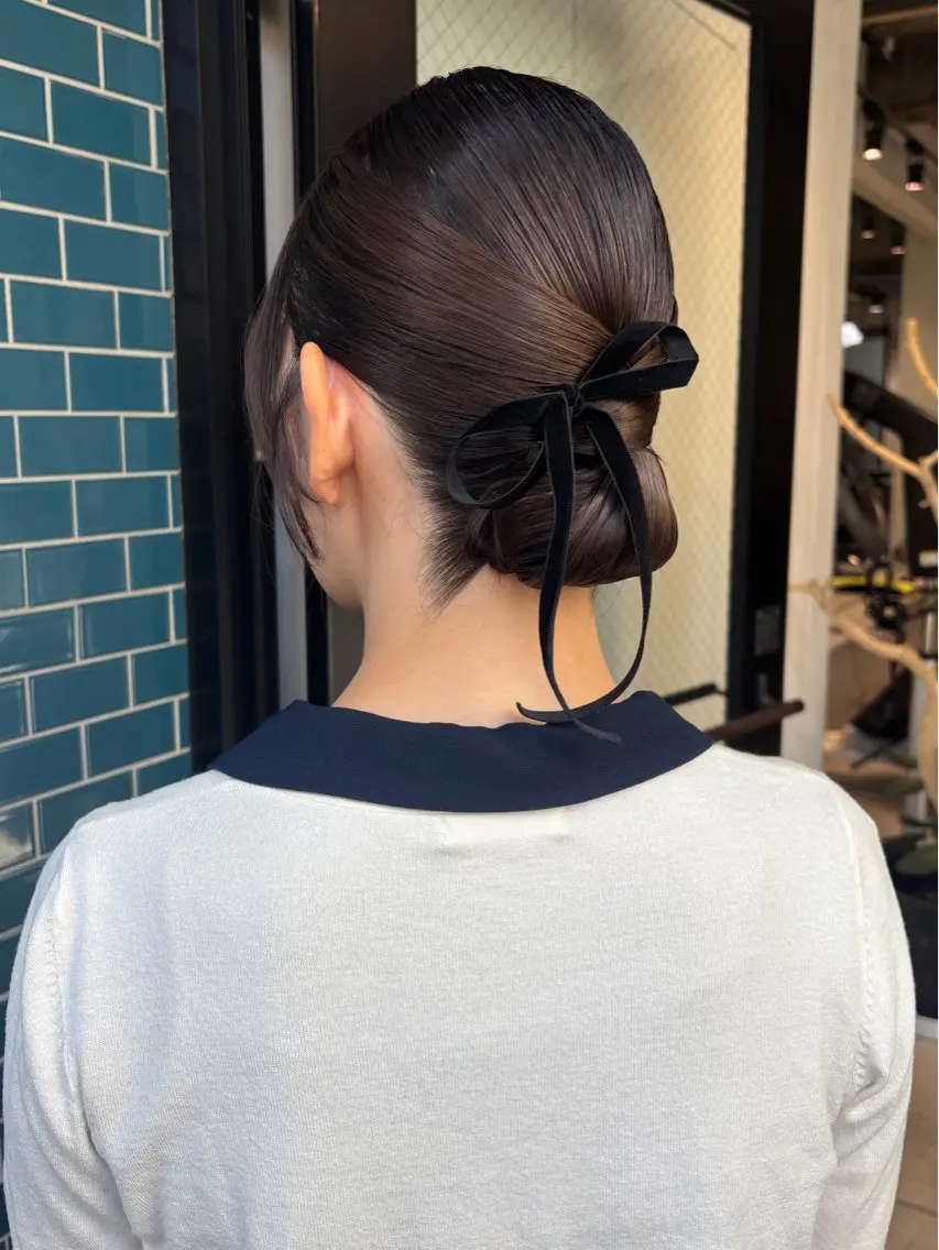 ミディアム ヘアアレンジ ヘアセット ワンカラー¥3850 /アレンジ/あみ🎶のヘアスタイル