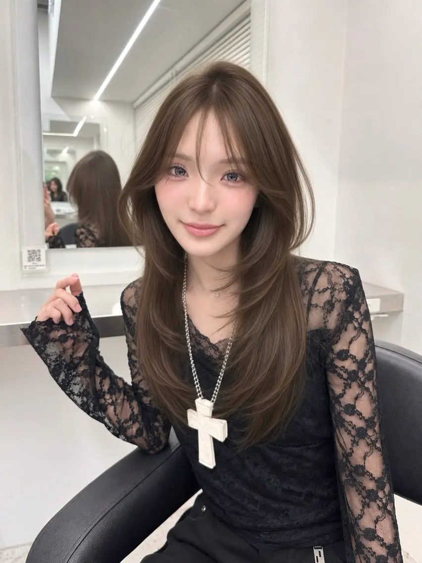 ロング カラー カット ヘアカラー 上品モテヘア🩶 karen🩶のヘアスタイル