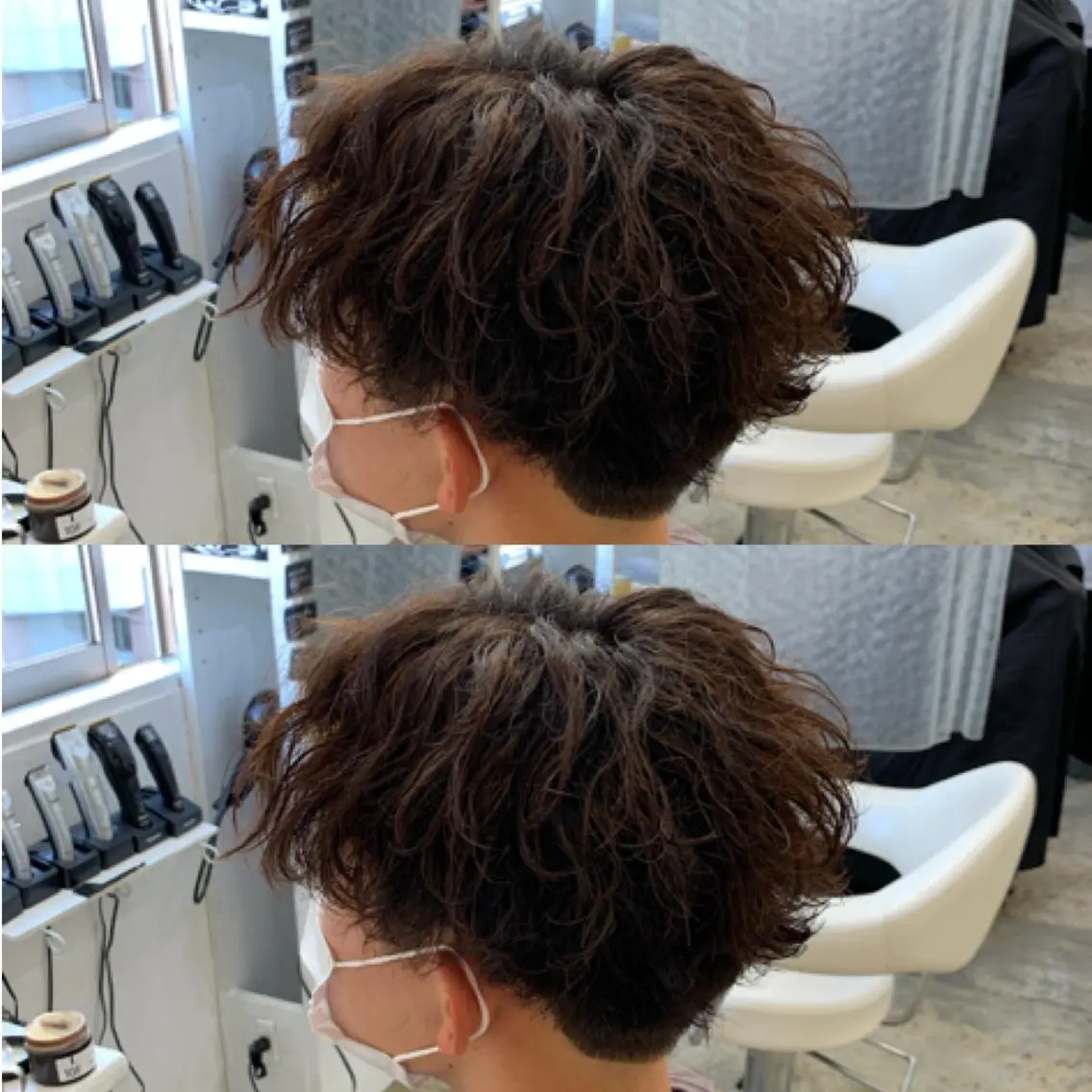 ショート パーマ メンズ センターパート メンズパーマ スパイラルパーマ メンズ専門店 店長 小柳 裕夢のヘアスタイル