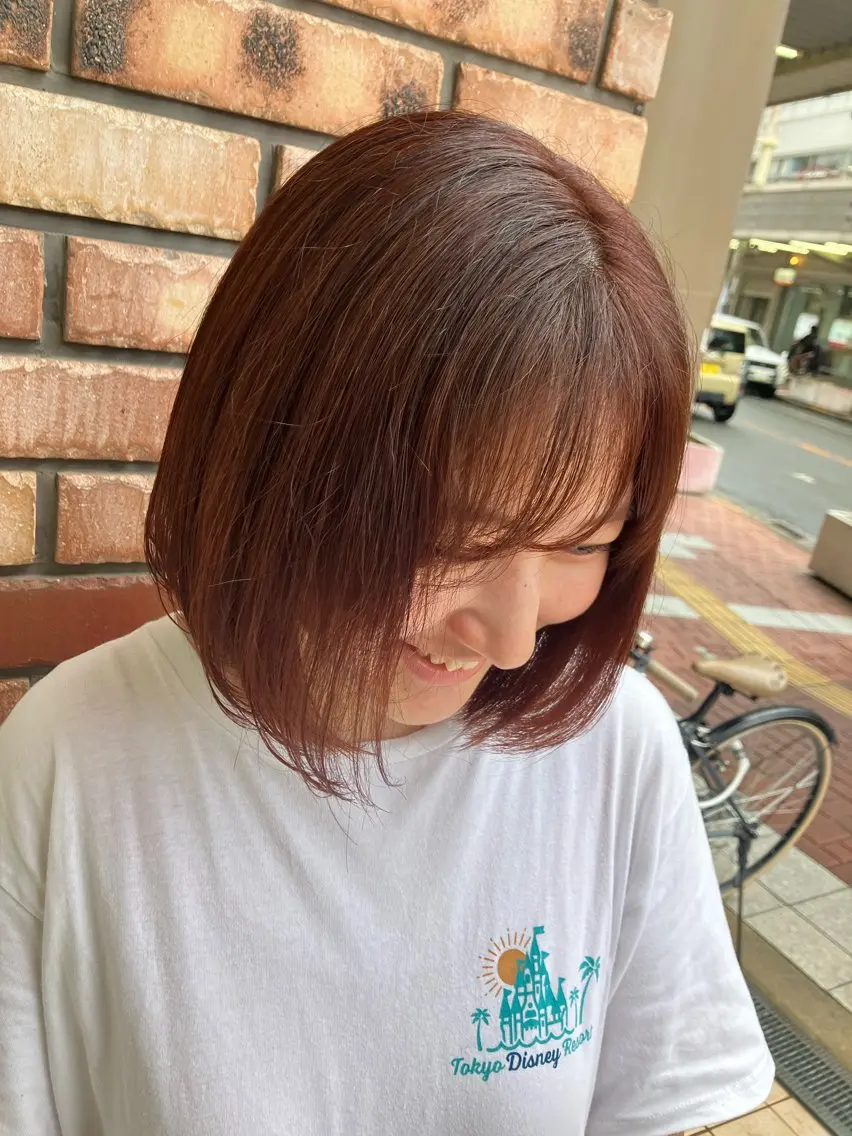 カラー 艶ストレート 口石 ひかるのヘアスタイル