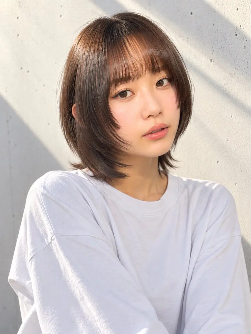 ミディアム ボブウルフ/ レイヤーKOUGAのヘアスタイル