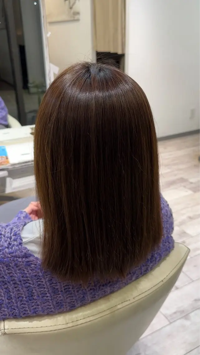 ミディアム パーマ 髪質改善 トリートメント ストレートパーマ 橋本叶夢/ お洒落hairのヘアスタイル