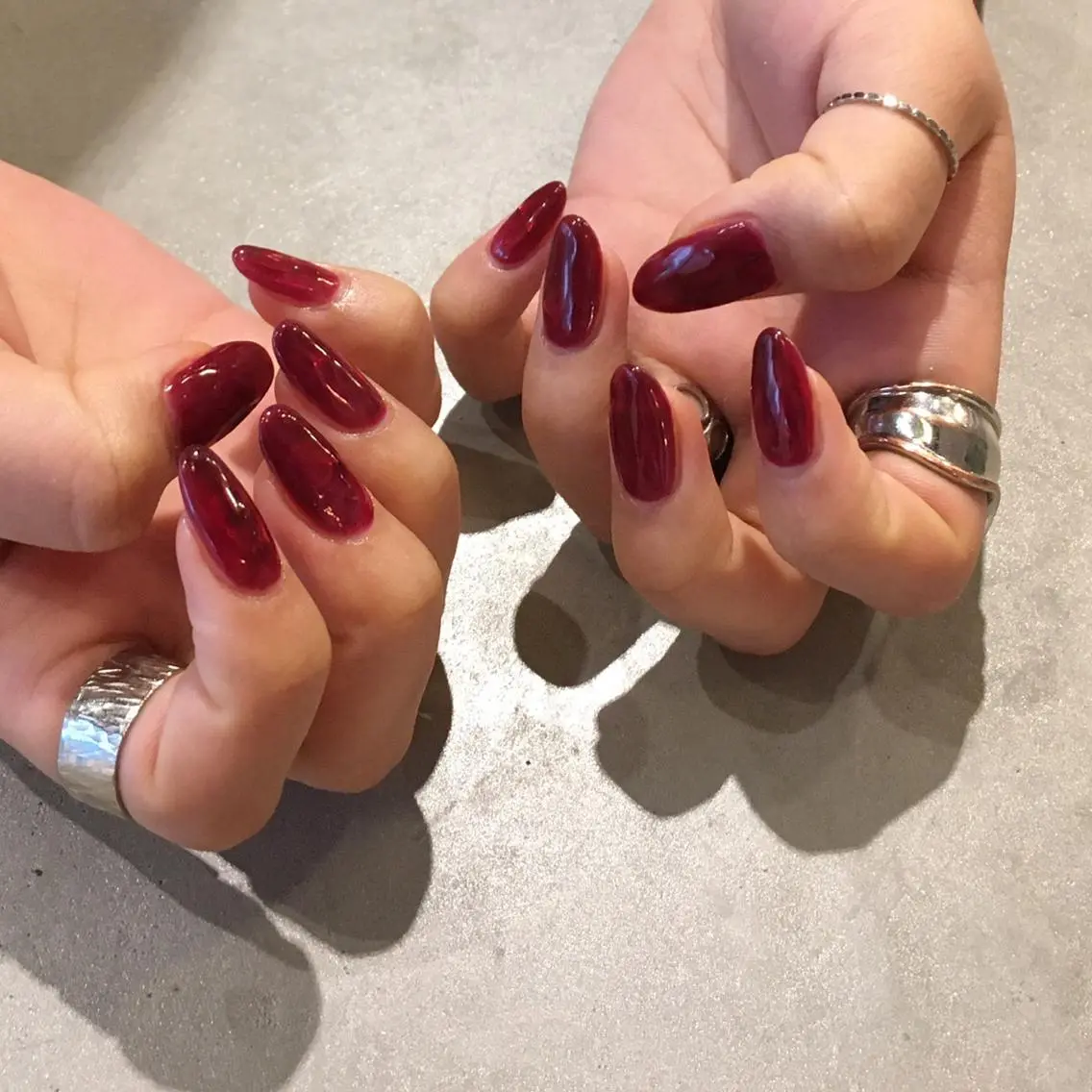 ネイル アートネイル 長さ出し ジェルネイル マットネイル ミラーネイル ハンドネイル nail salon Soeurのネイルデザイン