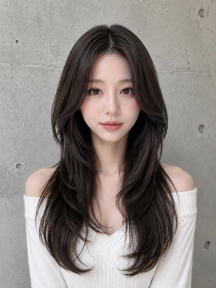 セミロング カラー ヘアアレンジ グレージュ くびれヘア 顔まわりレイヤー ハッシュカット 韓国風ヘア カット ヘアカラー トリートメント 🌫️大人韓国ヘア 🌫️naoyaのヘアスタイル
