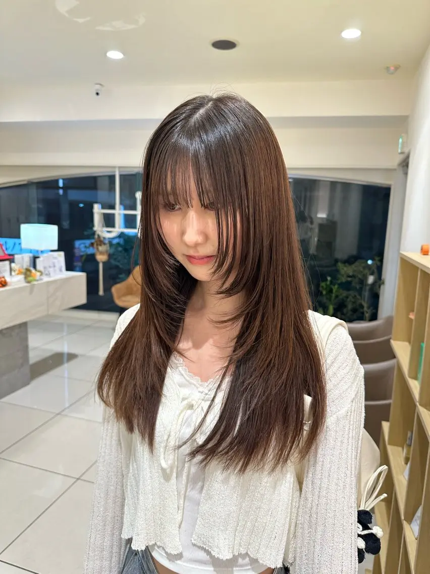 ロング カラー ヘアアレンジ タイトボブ個性派カラ ーAKANEのヘアスタイル