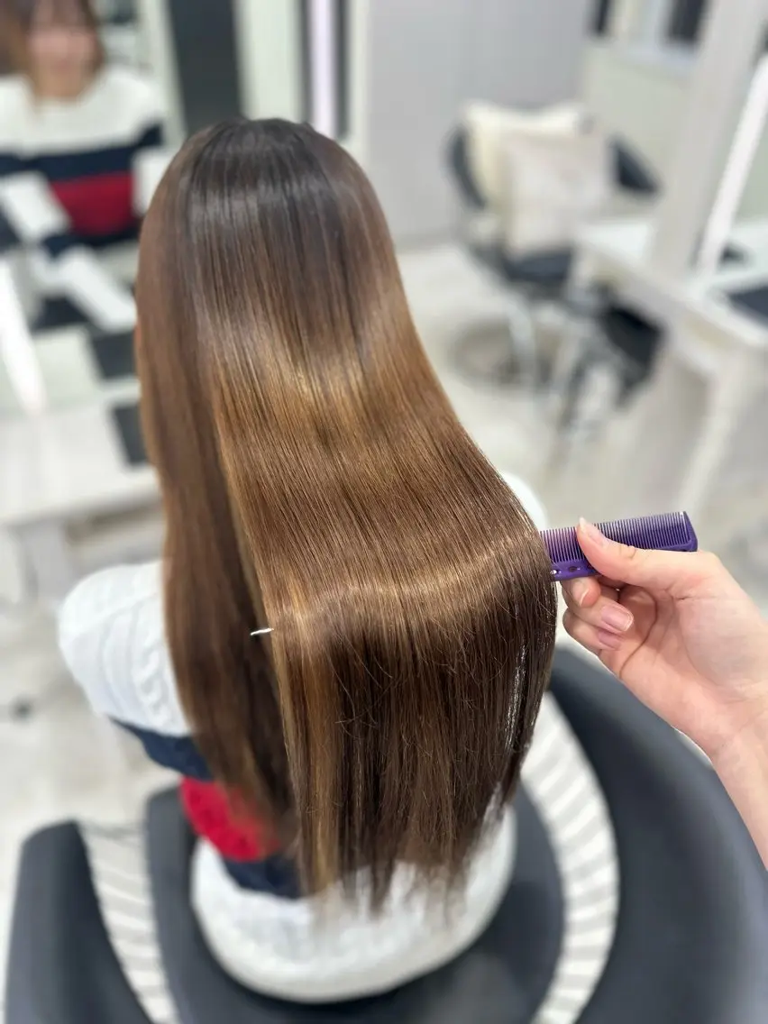 ロング パーマ 縮毛矯正 トリートメント 縮毛矯正 艶髪／ブリーチ🌟 銀座/HARUKAのヘアスタイル