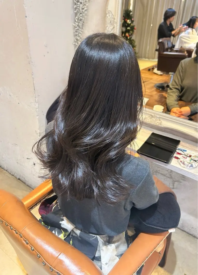 セミロング ヘアカラー トリートメント 山本美月♥️艶カラー 🦄暖色カラー♥️のヘアスタイル