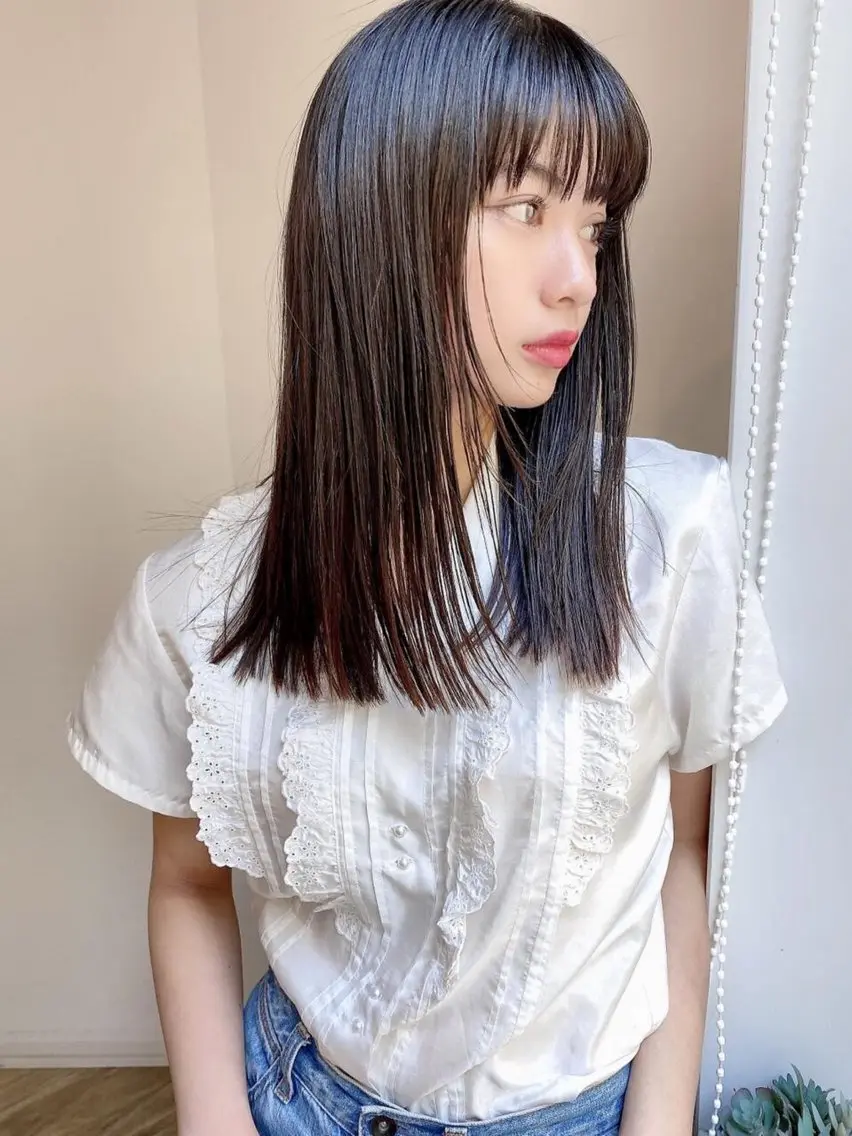 ミディアム カラー カット ヘアカラー トリートメント 似合わせカット/ 韓国ヘアー🍀あきらのヘアスタイル