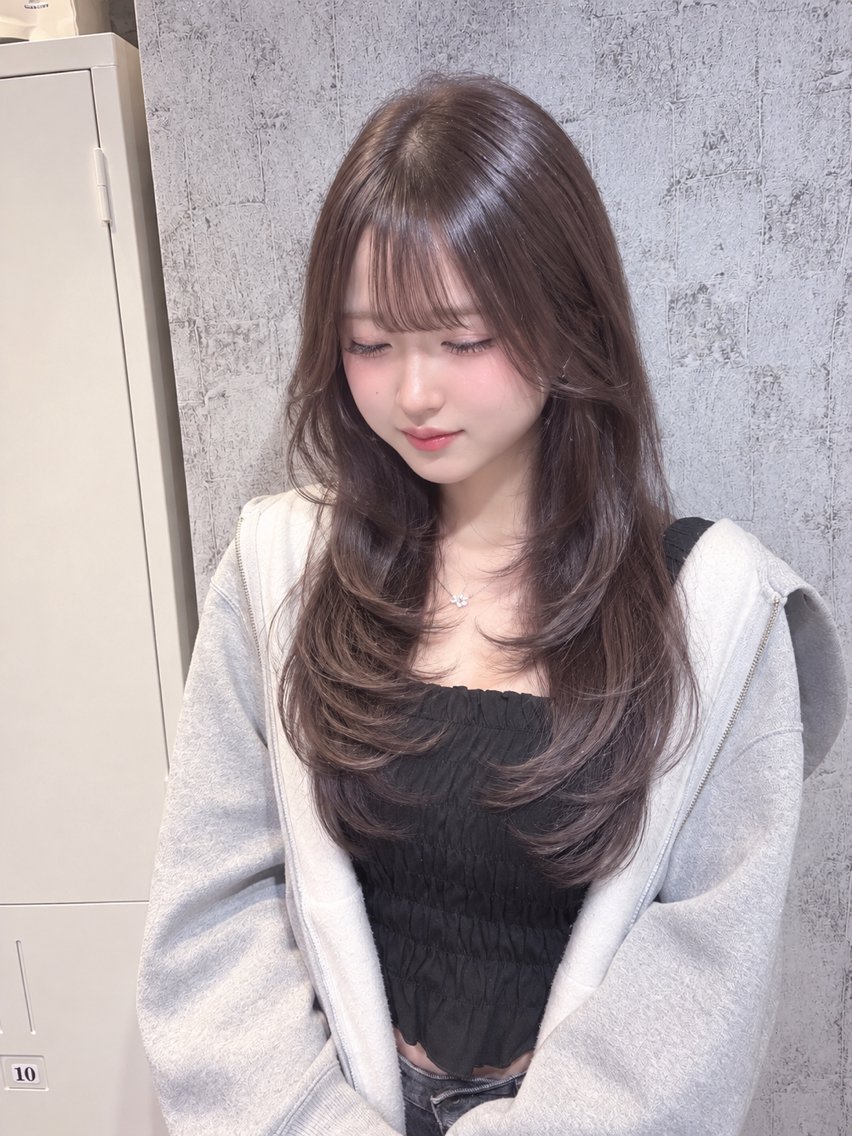 ロング カット 髪質改善カラー ✖️韓国レイヤー小澤のヘアスタイル