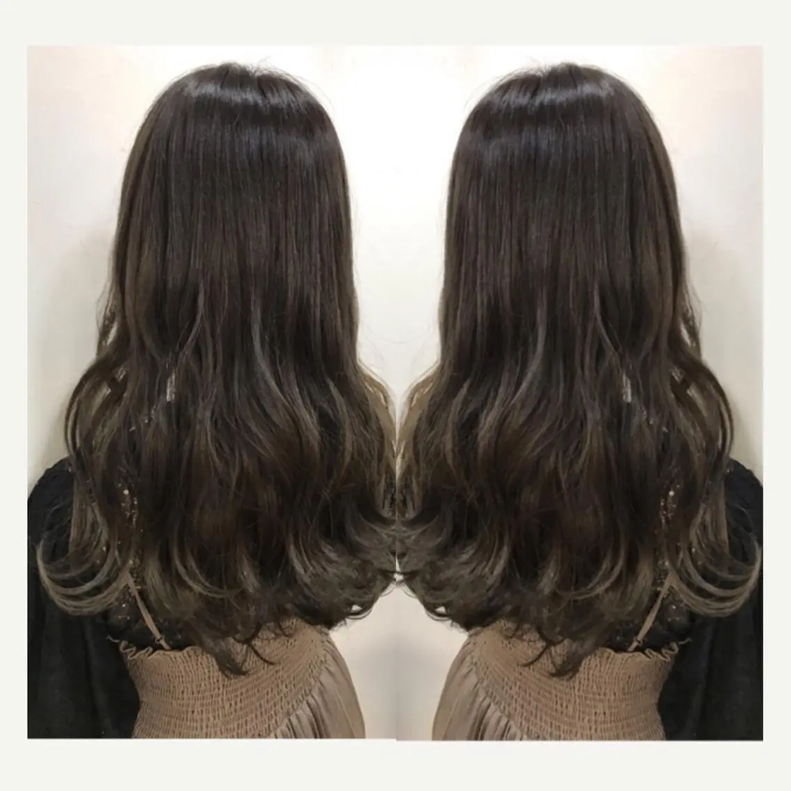 セミロング カラー アッシュ アッシュグレー yui .のヘアスタイル