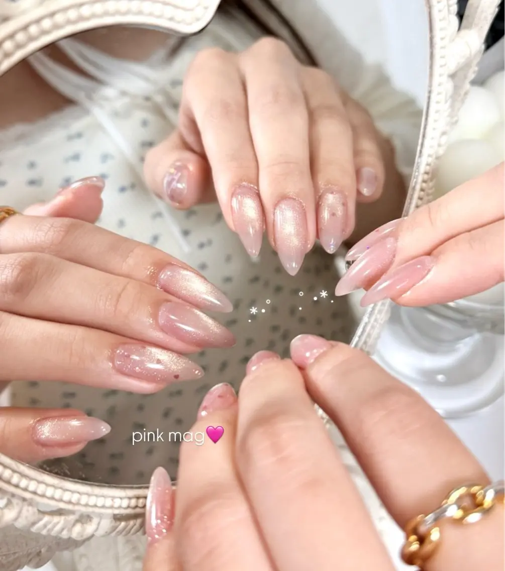 ネイル ドット フットネイル ガーリー グラデーション 氷ネイル・うるうるネイル ハンドネイル Blanche Ayaのネイルデザイン