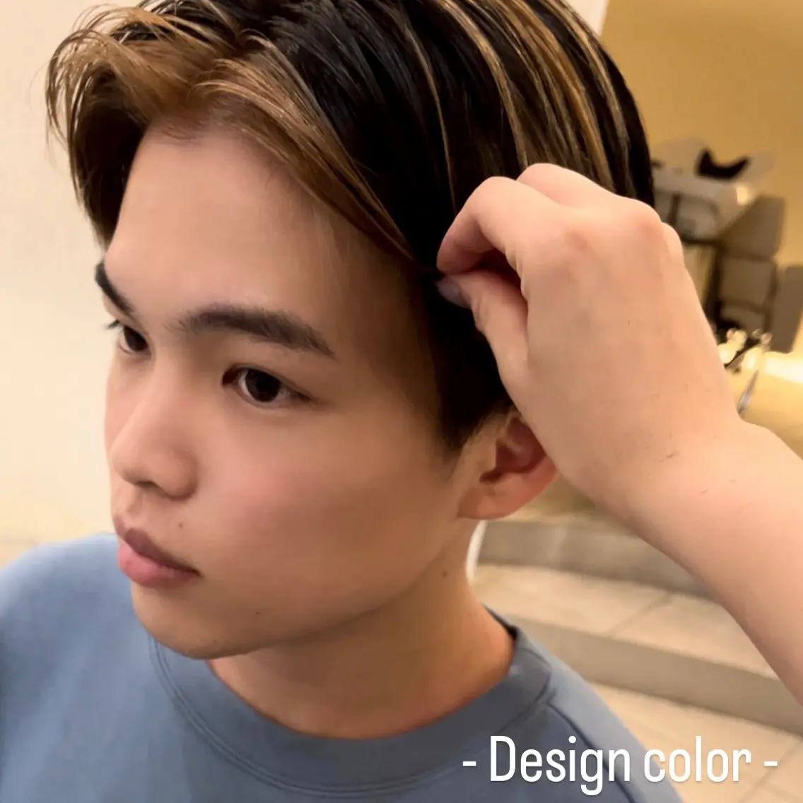 カラー メンズ デザインカラー カット ヘアカラー 似合わせカット暖色 カラーhiyonaのヘアスタイル